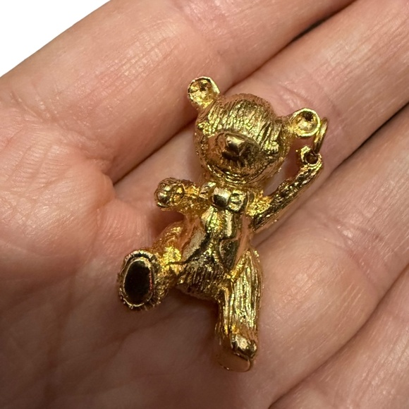 1978 Franklin Mint 75th Anniversary Teddy Bear Pendant Charm 24K Gold Plated - Picture 2 of 10